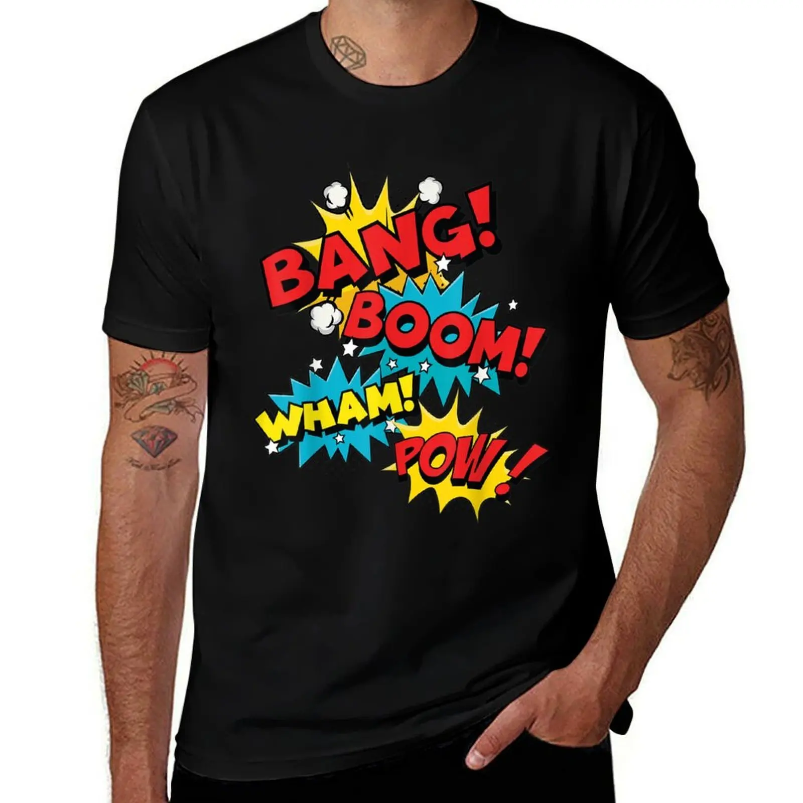 Bang Boom Pow Wham T-Shirt Gym Exercise Short Sleeve T-Shirt