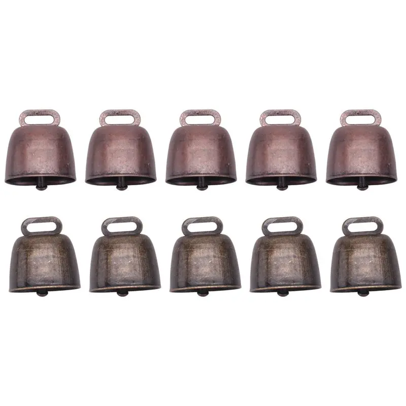 AEB0-10PCS Cow Horse Sheep Grazing Small Brass Bells,Cowbell Retro Bell For Horse Sheep Grazing Copper,Cow Bells Noise Maker