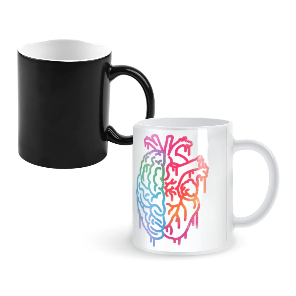 

Mind or feelingsCoffee Mugs And Mug Creative Color Change Tea Cup Ceramic Milk Cups Novelty Gifts