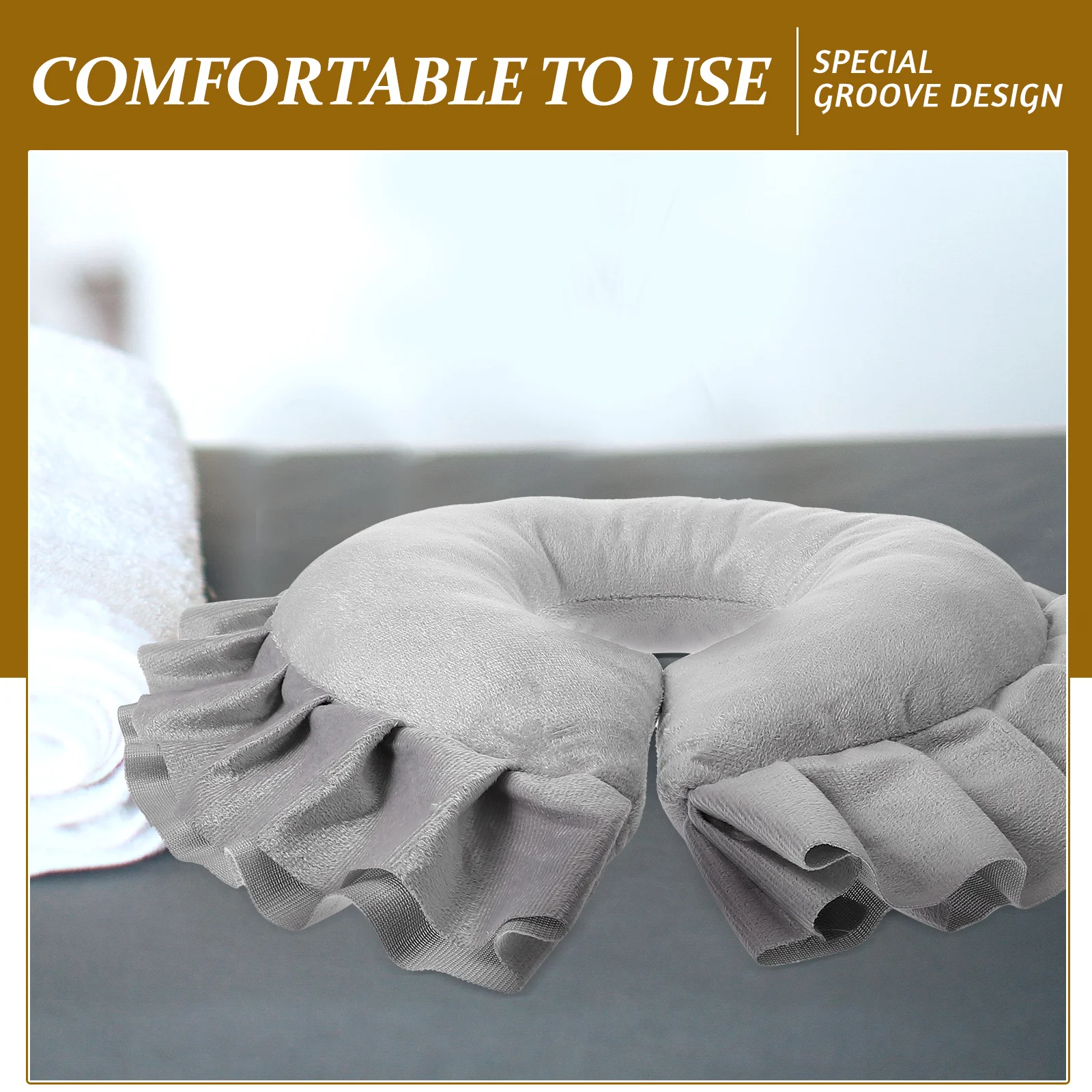 

U-shaped Massage Pillow Beauty Salon Spa Face Relax Cradle Cushion Neck Support Travel Grey Easy Clean Disposable Headrest Pads