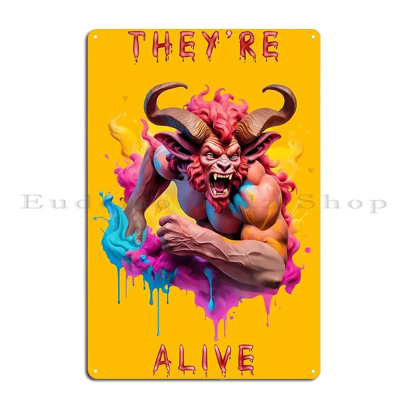 Satyr Metal Sign Poster Customize Painting Designs Poster Mural Tin Sign Poster