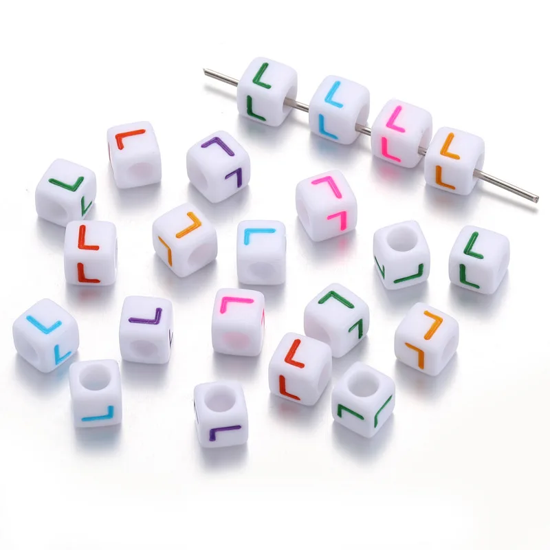 Perles acryliques carrées de 6mm, couleur L, 400/800 pièces, accessoires uniques pour bricolage, vente en gros pour la fabrication de bijoux et d'ornements