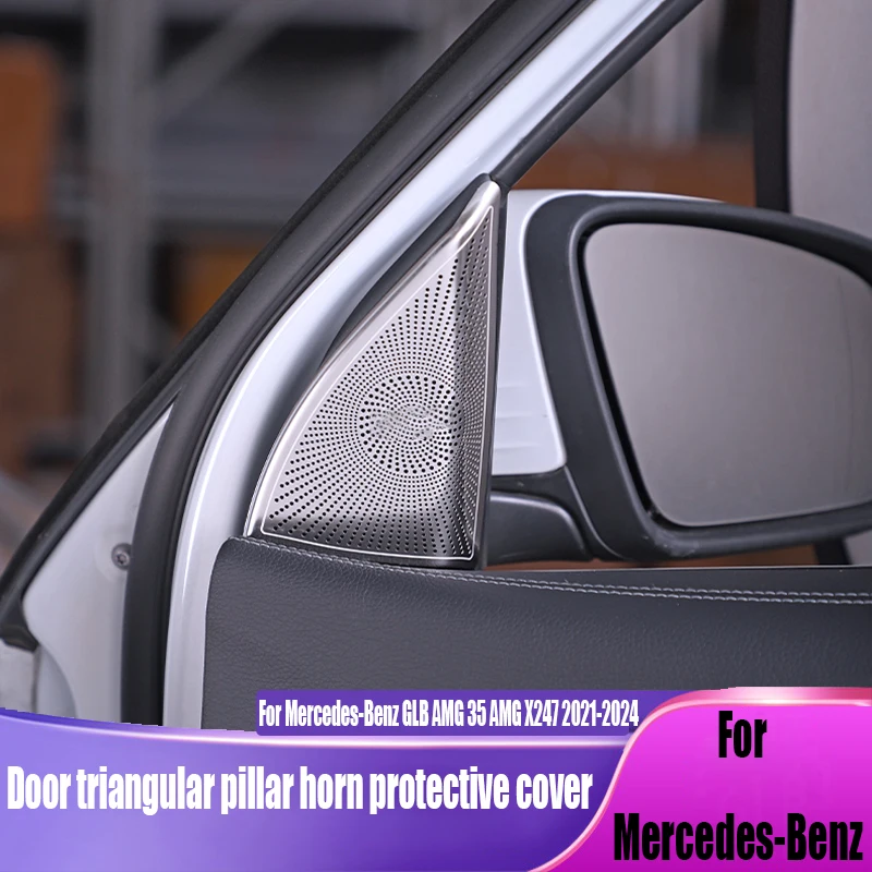 

Car door triangle horn protective cover car interior decoration products For Mercedes-Benz GLB AMG 35 AMG X247 2021-2024