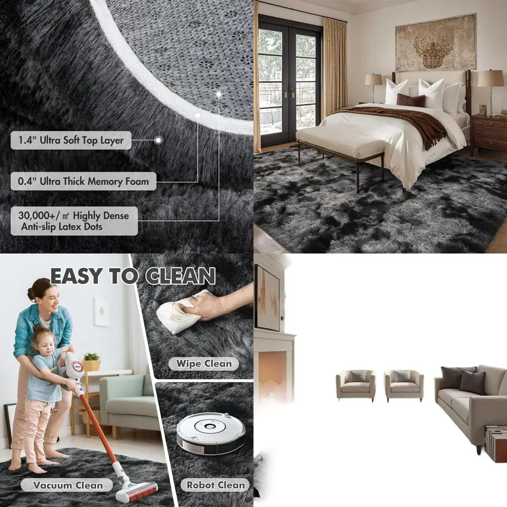 

9x12 Ft Extra Large Shag Rugs for Living Room, Tie Dyed Ultra Soft Fluffy Furry Area Rugs for Bedroom Indoor Floor, Aesthetic Ca