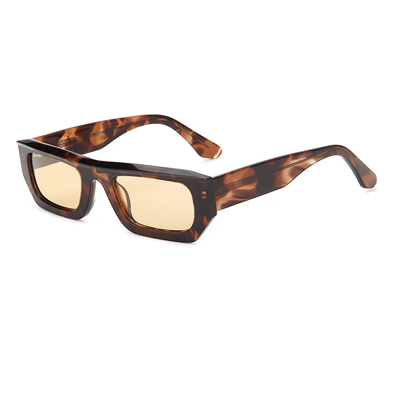 

2026 High-end Fashion Rectangular Small Frame Designer Men Sunglasses Punk Modern Street Women Sunglasses Sun Protection UV400
