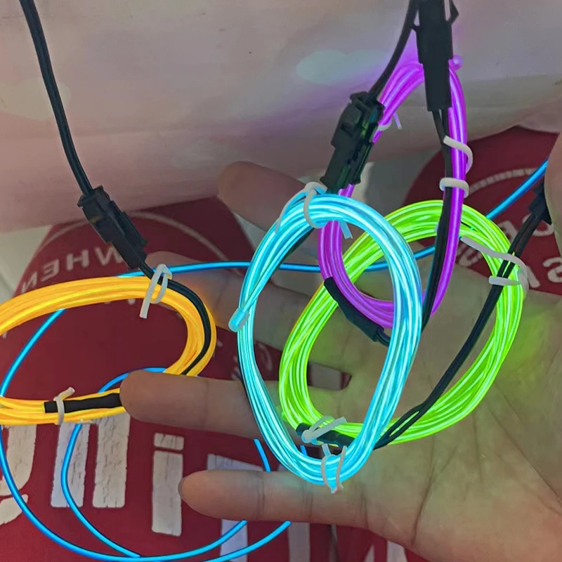 LED Neon EL Wire Cable Glowing Props for Party Cosplay: Luminous Accessories that Shine in the Dark, Perfect for Birthday Decor