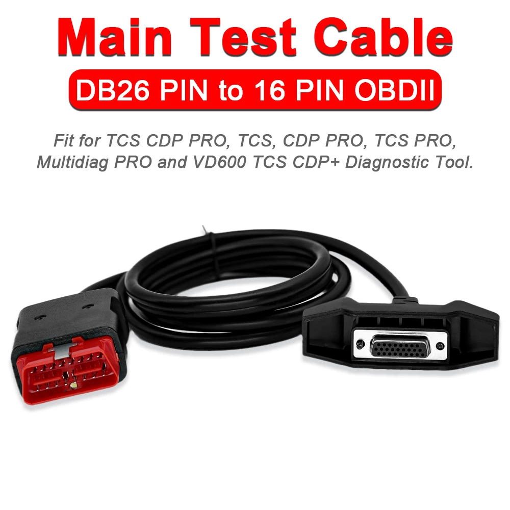 

OBD2 Main Test Cable for TCS PRO/CDP PRO/Multidiag PRO/VD600 TCS CDP+ 16pin to DB 26pin with LED OBDII Diagnostic Main Cable