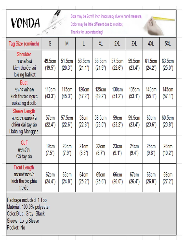 Vonda moda xadrez camisas femininas topos primavera outono manga longa com decote em v elegante senhora do escritório blusa casual bandagem solta blusas