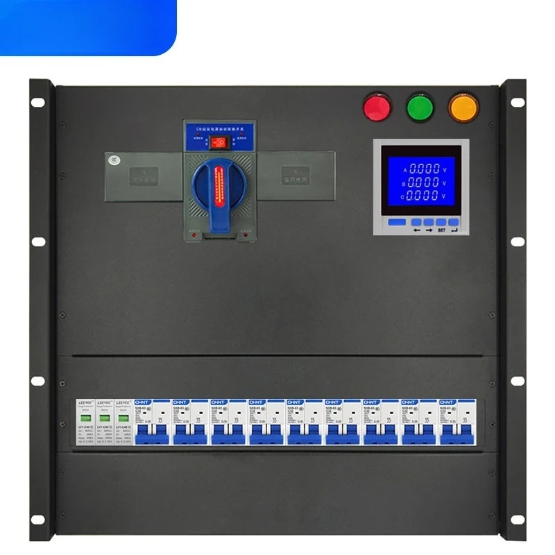 Dual power automatic conversion distribution unit 10U rack type, lightning protection