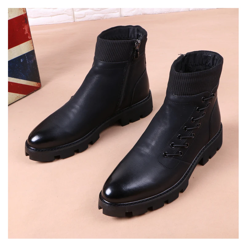 mens casual punk stage platform boots black trendy original leather shoes cowboy autumn winter boot designer cool ankle botas