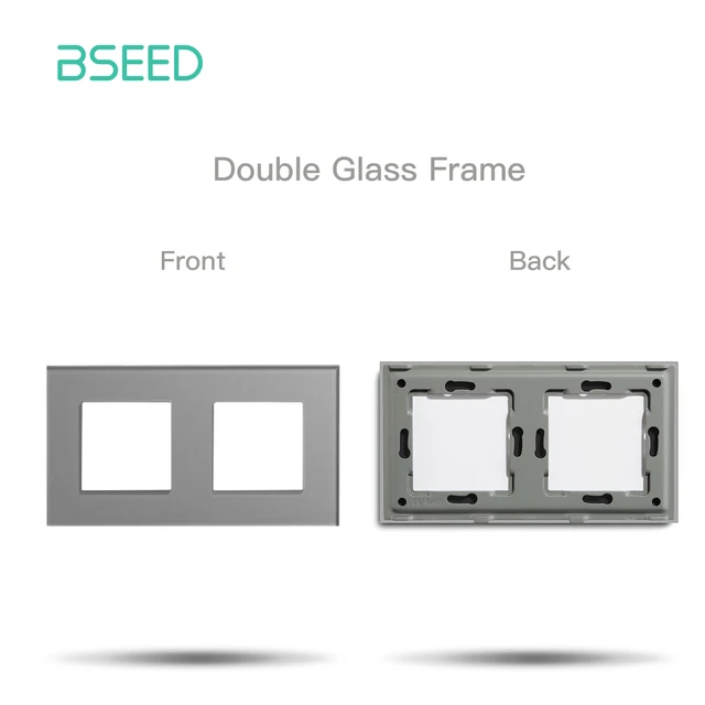 BSEED EU-Standard Nur Kristallglas-Panel-Funktionsteile Einzel-Doppel-Dreifach-Rahmen Weiß Schwarz DIY Heimwerker
