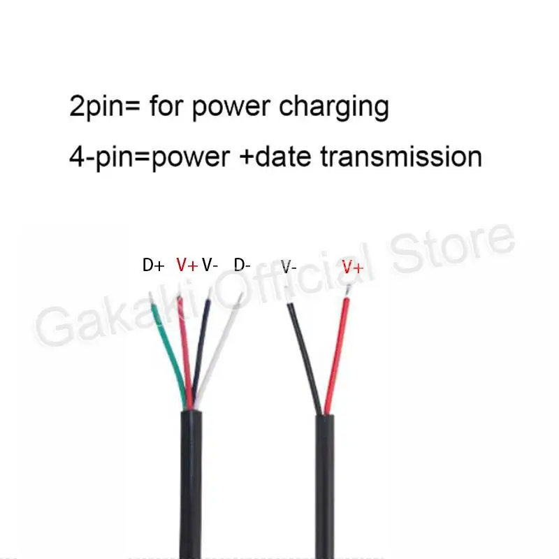 Micro USB 2.0 A Female Male Jack Power Supply Extension Cable 4 Pin 2 Pin 4 Wires DIY Data Line Charging Cord Type-C Wire