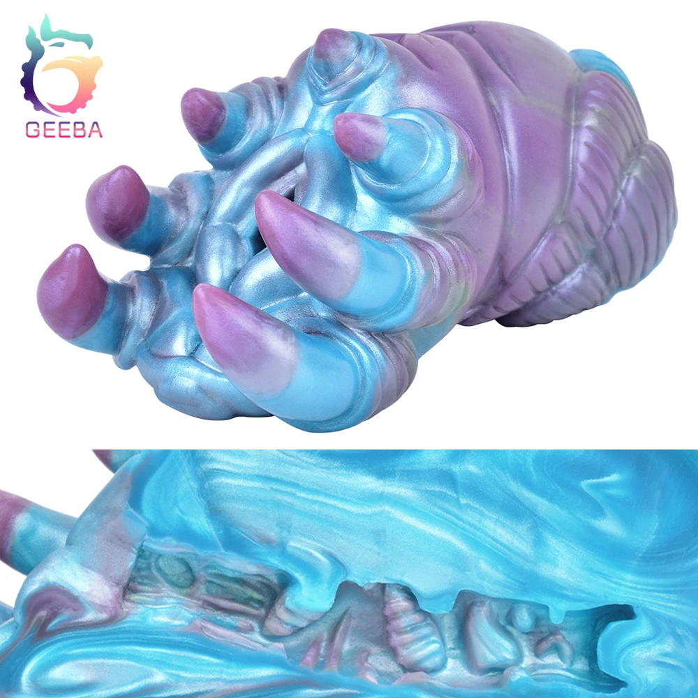 GEEBA Animal Mussel-Fantasy Silicone Monster Claw Stroker For Men Silicone Male Masturbator Realistic Textured Pocket Vaginal