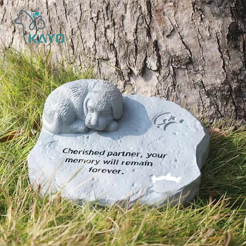 Heaven\'s guardian pet tombstone Cat puppy love pet Funeral monument Animal resin memorial sacrifice stone