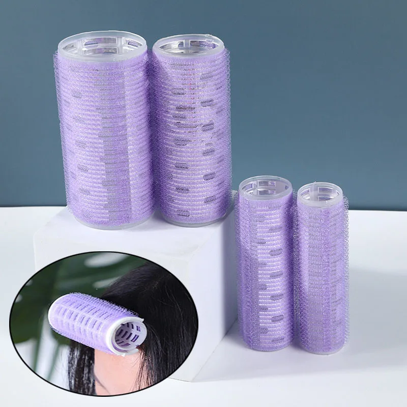 4pcs Self-Adhesive Hair Rollers Set Hair Volume Curling Styling Tools Plastic Korean Heatless Hairdressing Curlers Bang Roller