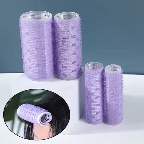 4 adet Kendinden Yapışkanlı Saç Bigudisi Seti Saç Hacmi Veren Kıvırma Şekillendirme Araçları Plastik Kore Isısız Saç Şekillendirici Bigudiler Kakül Bigudisi