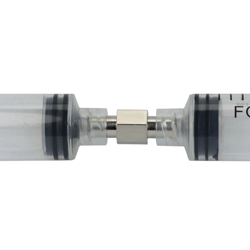 ABHU 10 قطعة مقرنة Luer حقنة موصل المعادن مزدوجة المفاصل Luer قفل محول مقرنة لقطع تعمل بالهواء المضغوط