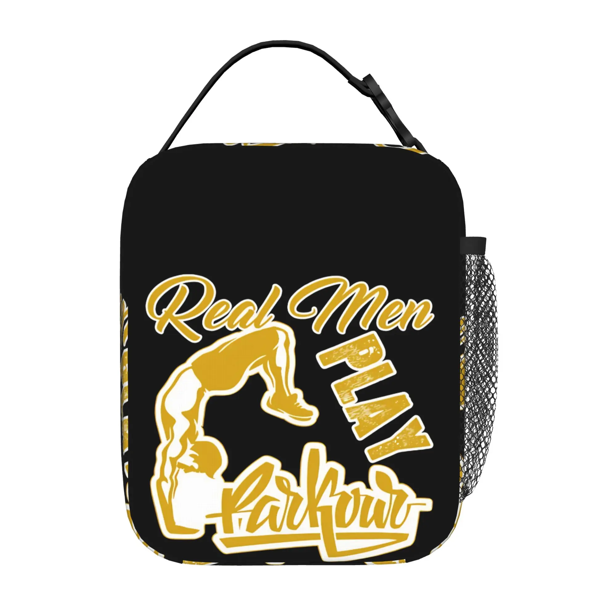 Back to school season Parkour Portable Food Pouch Real Men Play Parkour Washable Cool Multi-Function Lightweight Lunch Bag