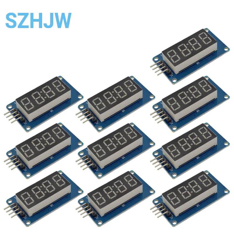 Módulo de pantalla LED TM1637 para Arduino, 7 segmentos, 4 Bits, reloj de 0,36 pulgadas, tubo de ánodo rojo, paquete de cuatro tarjetas de controlador de serie, 1/5/10 Uds.