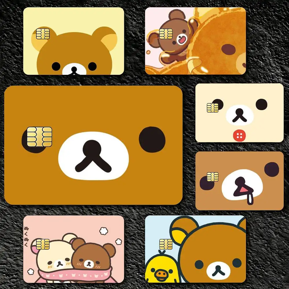 Cute R-Rilakkuma Credit Card Skin Stickers For VISA Bank Bus Metro Access Card Protective Film Cover Sticker