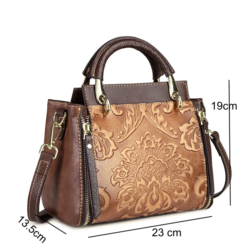 Bolso de hombro de piel de vaca auténtica para mujer, bandolera informal, versátil, a la moda, M913