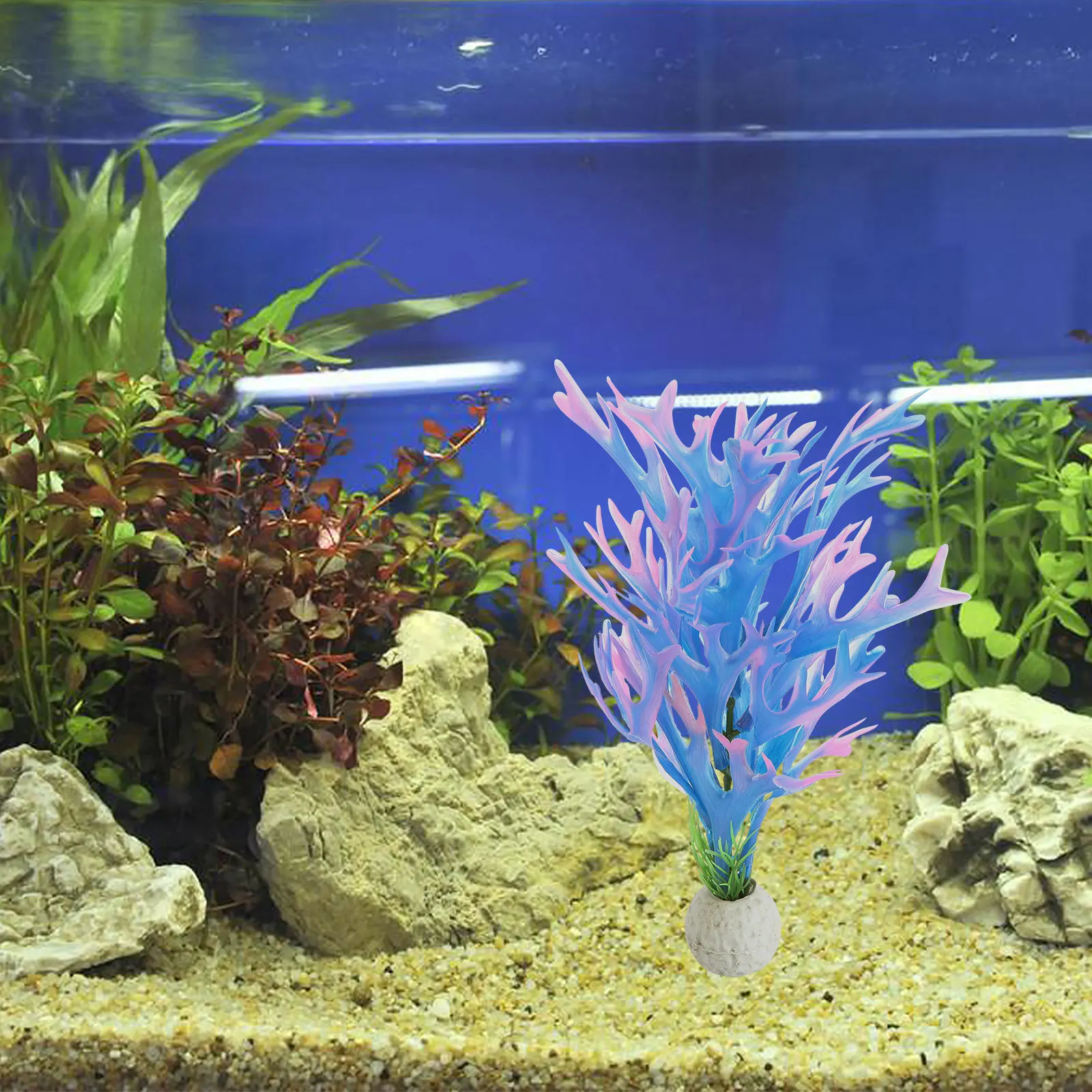 

1Pcs Simulation Staghorn Coral Plastic Aquarium Landscaping Ornament Realistic Underwater Plant Decoration Aquarium Coral