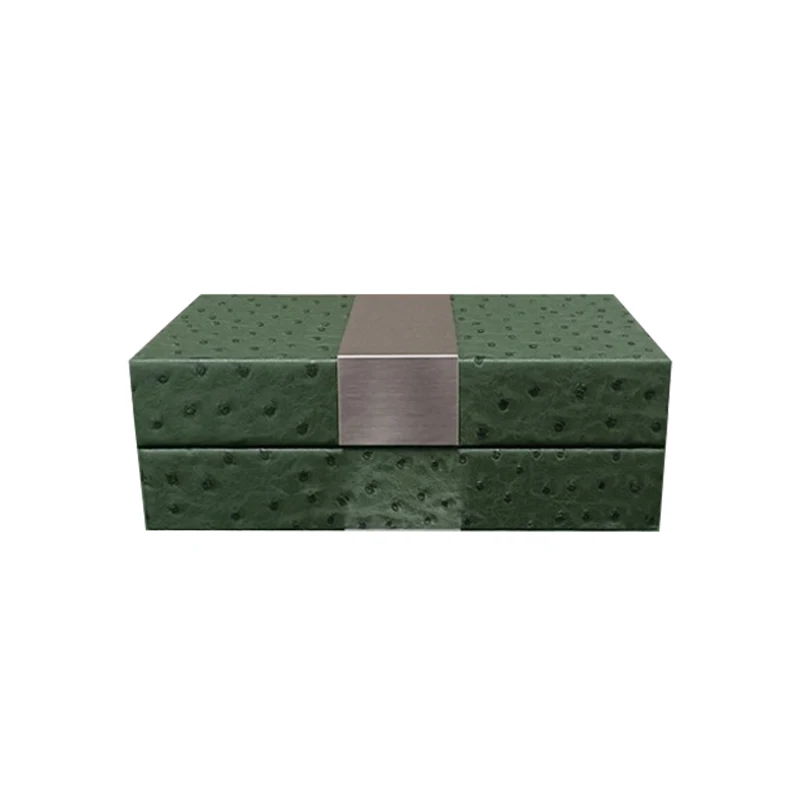 

Large Jewelry Boxes Necklace Ring Jewellery Storage Boxes Wooden Bracelet Earrings Organizer Green Leather Jewellery Case