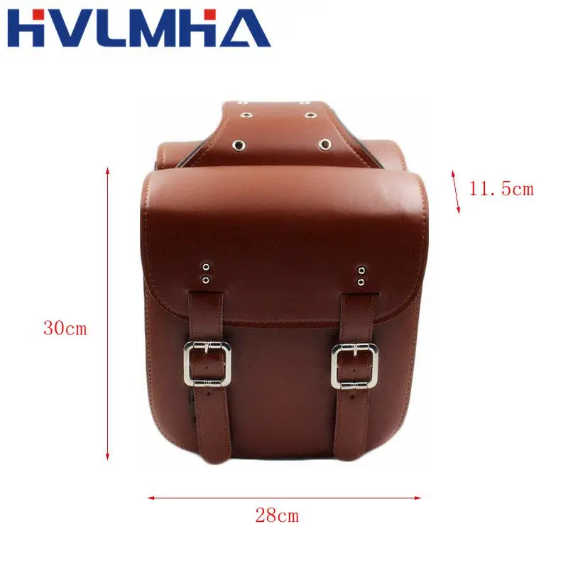 Motorcycle Saddlebags PU Leather Side Tool Pouch Gloves Luggage Saddle Bags Vintage Brown Universal