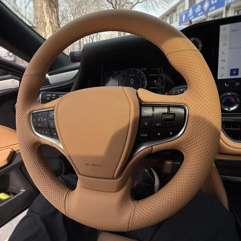 

Сшитый вручную чехол на руль из натуральной кожи для Lexus ES200 300h RX300 NX200 CT