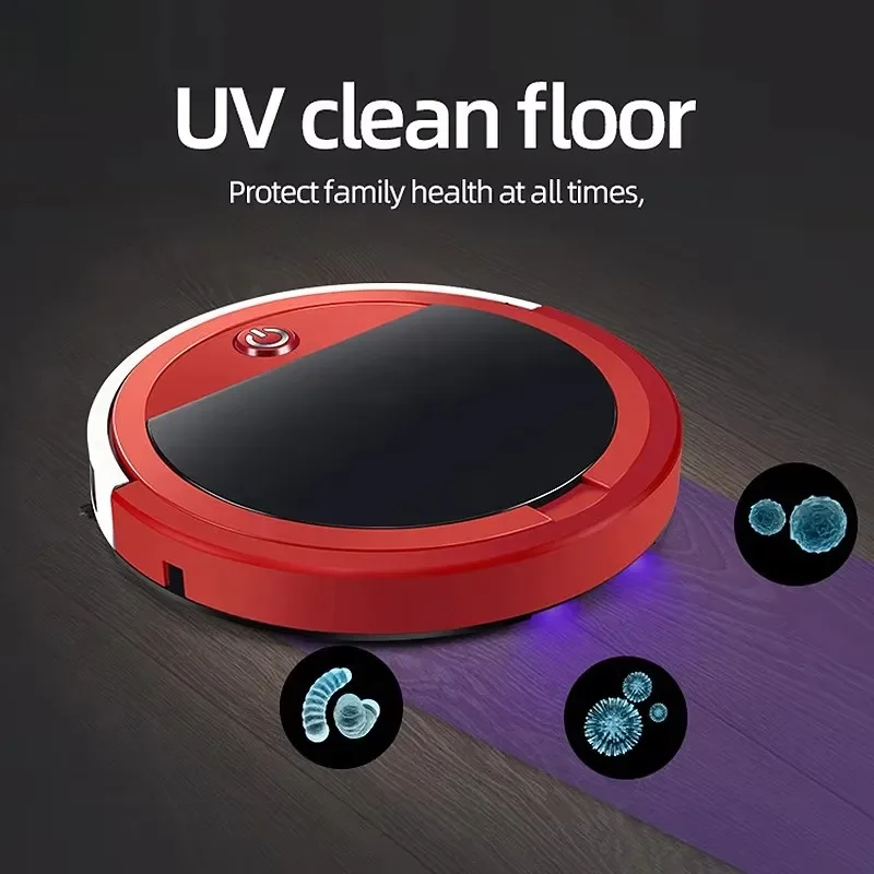 Low noise high suction smart sweeping robot vacuum cleaner with remote control automatic cleaning USB charging