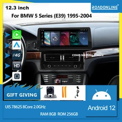 For BMW 5 Series (E39) 1995-2004 1920*720 Android 12  Octa Core 8+256G Car Multimedia Player Stereo Receiver Radio