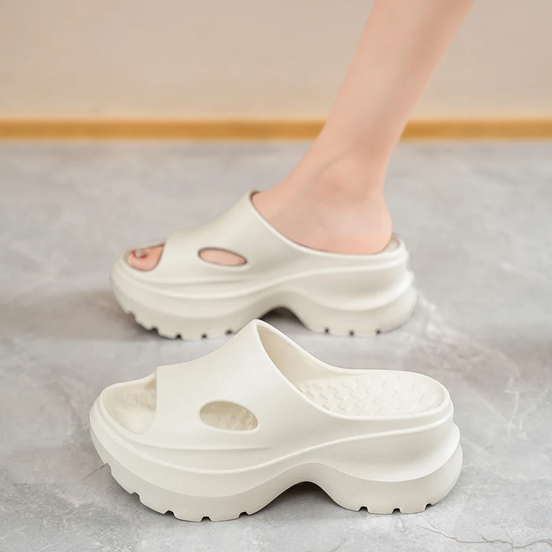 

Пара женских тапочек, износостойкие, нескользящие, удобные, простые, на высоком каблуке, уличные сандалии, модные женские тапочки