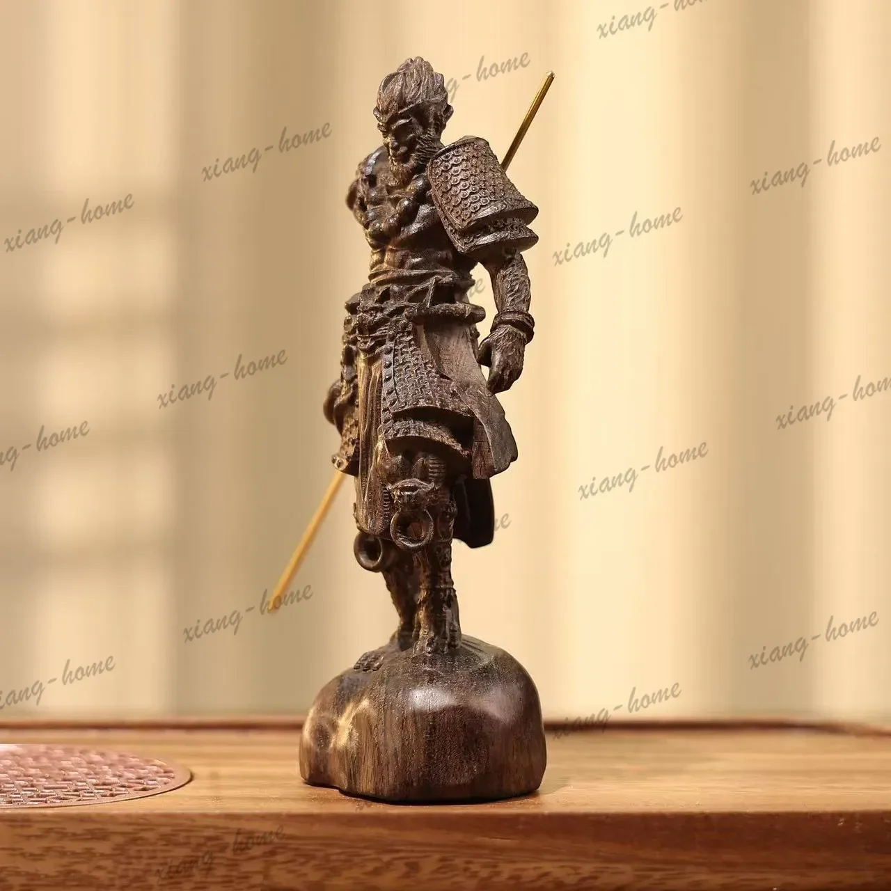 FG  agarwood carved sun wukong figurine - monkey king handicraft, home decoration, 