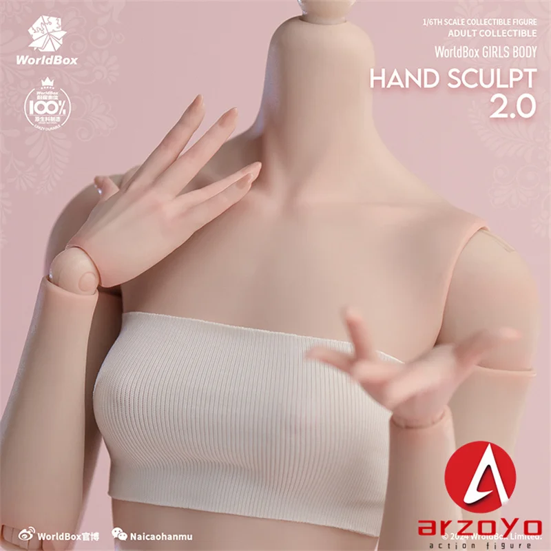 Worldbox AT209 1/6 3 Pair Female The Hands 2.0 of Girl Body Pale/Light Tan Skin Action Figure Dolls Replaceable Accessory Model