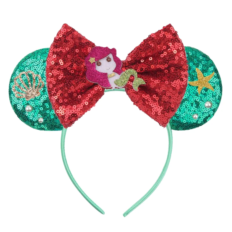 Meerjungfrauen-Mausohren-Haarreif mit Pailletten, Haarschleifen, Charakter-Design für Damen, Festival-Haarband, Mädchen-Haaraccessoires, verschiedene Stile – Detail 9