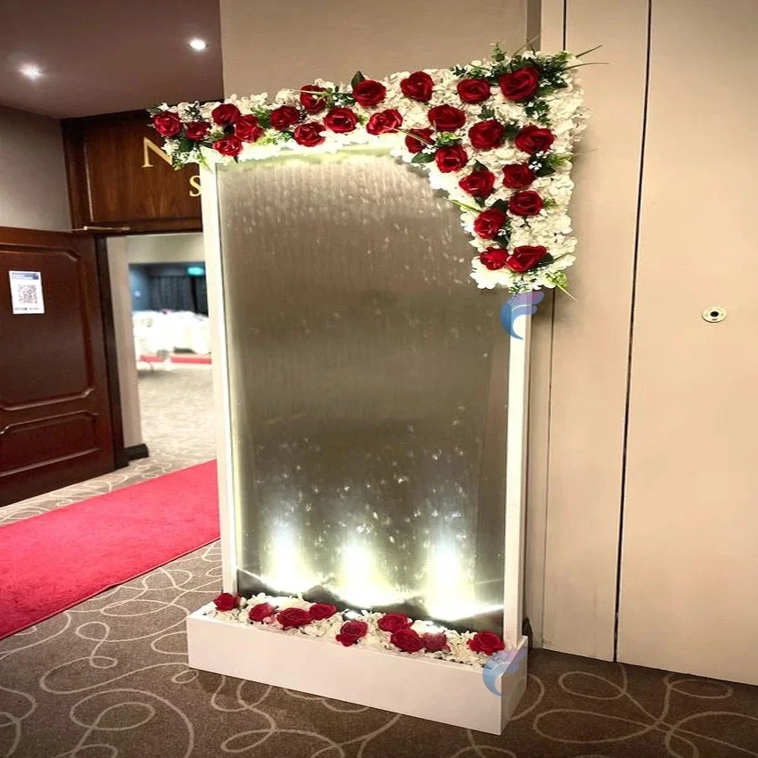 น้ำพุตกแต่งตกแต่งภายใน/ภายนอกอาคารที่ทันสมัย ดีไซน์แบบตั้งพื้นสำหรับงานแต่งงาน