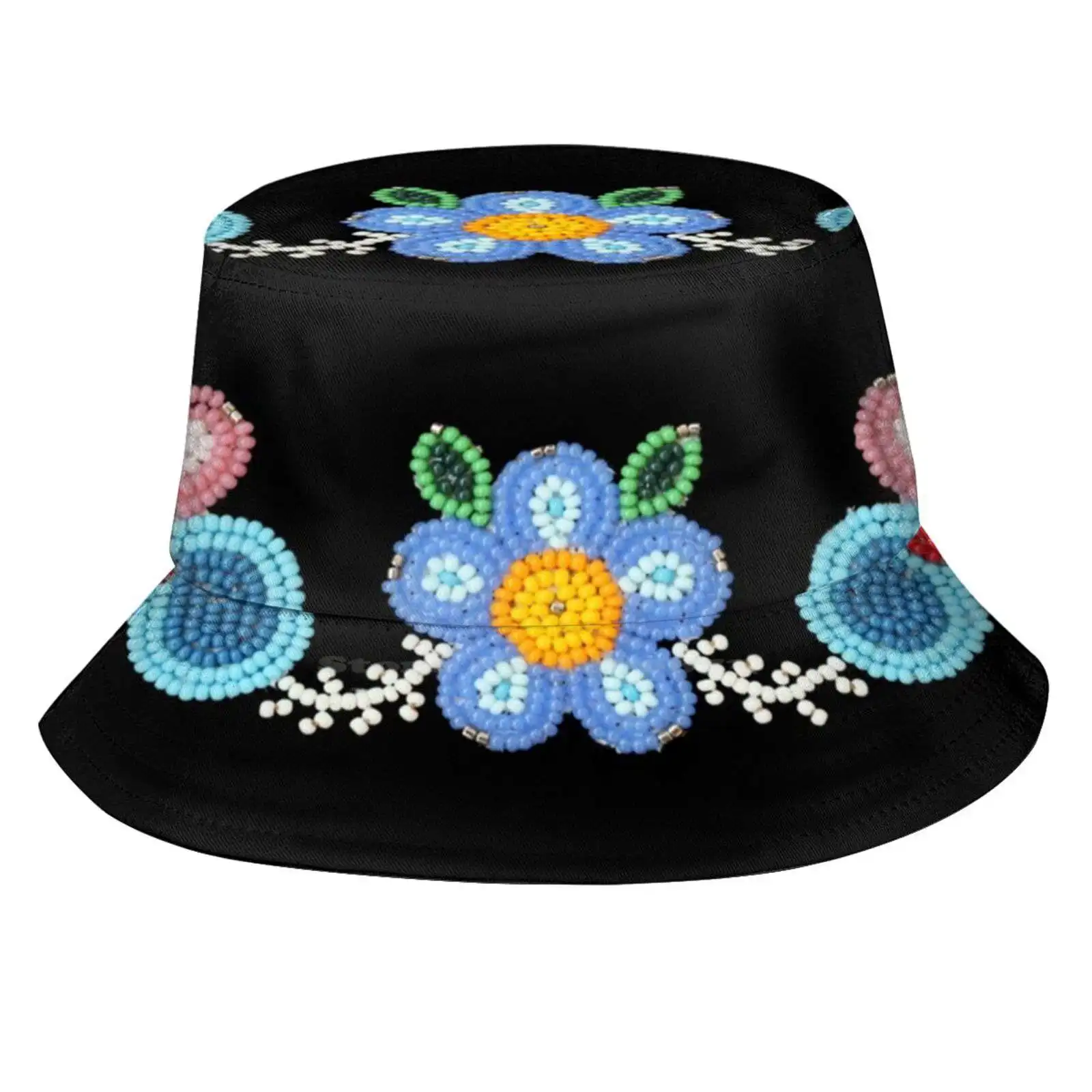 Balance, That'S The Key Sun Cap Fisherman Hat Bucket Hats Metis Beadwork Mitch Case Metis Artisan