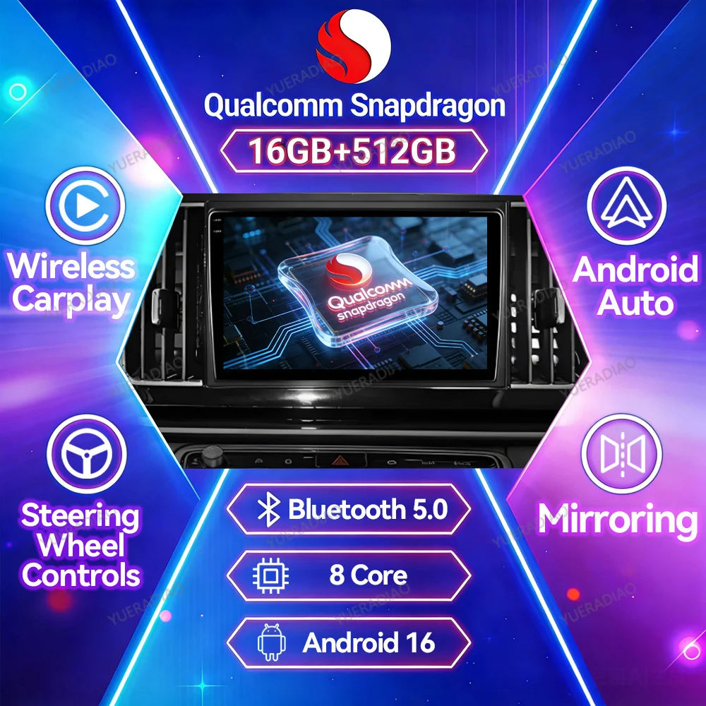 Android 16 Car Radio For GAC Trumpchi M8 2020 - 2022 Qualcomm Head Unit Multimedia Video Player GPS NAVI QLED 4G WIFI 2DIN BT