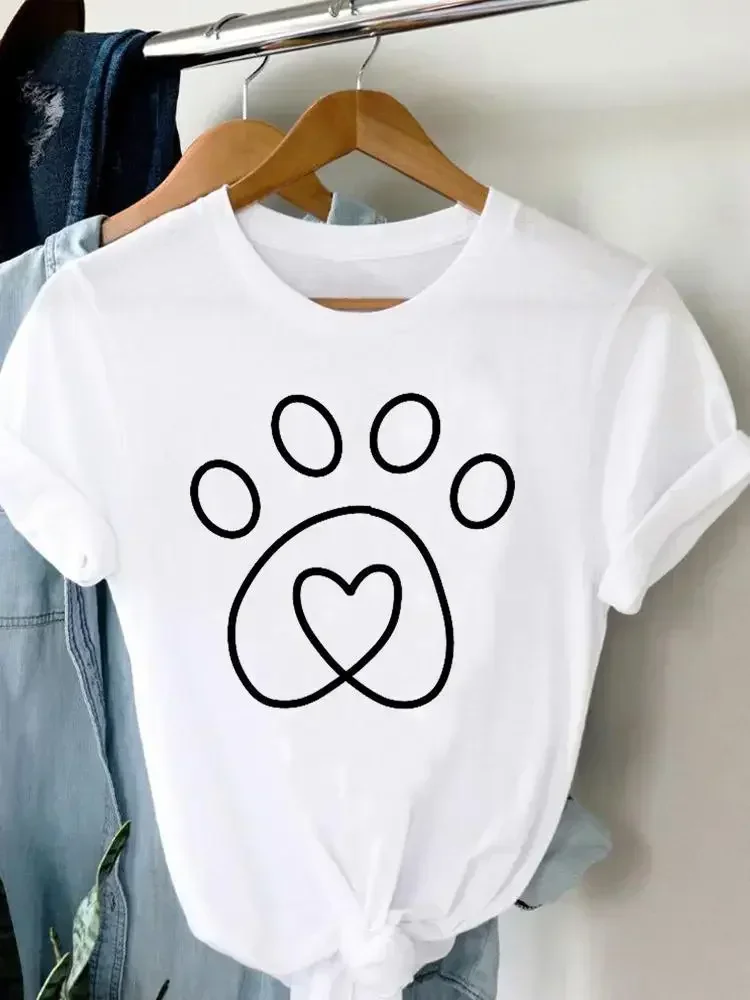 Funny Face Cat Lovely Trend T Shirt Clothing Tee Women T-shirt Summer Short Sleeve Print Clothes Fashion Female Graphic Top