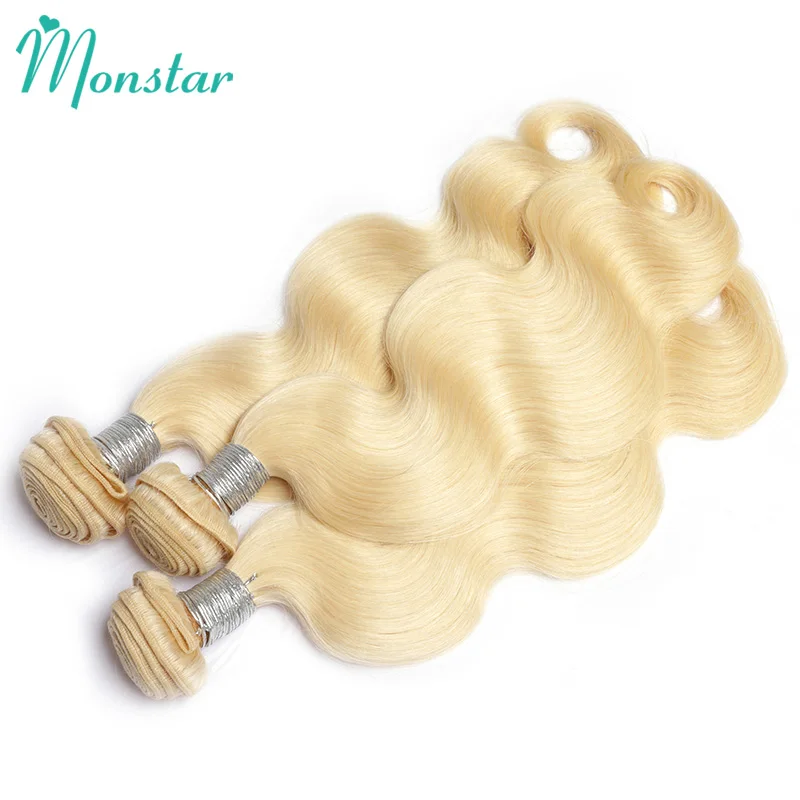 613 Blonde Colored Bundles Body Wave Bundles Human Hair Brazilian Hair Weave Bundle Remy 100% Human Hair 30 Inch Hair Extensions image 2
