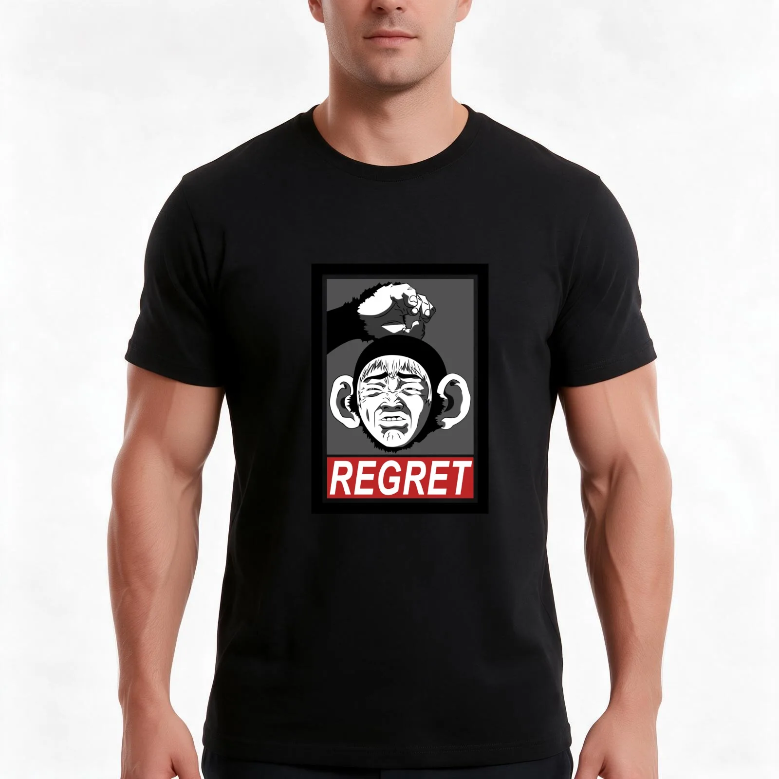 REGRET T-Shirt Summer Casual Cotton Tee Oversized Streetwear Tops Vintage Graphic Print Loose Fit Short Sleeve 100% Cotton