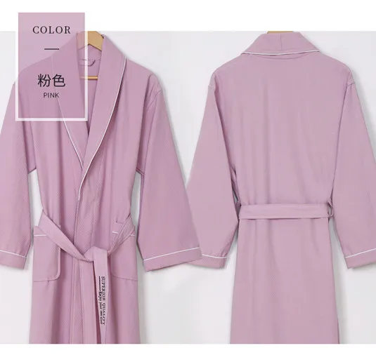 Women's Bathrobe Casual 100% Cotton Women Pajama Long Sleeve Autumn Winter Sleepwear Shower Robe Couple Home Wear Clothing