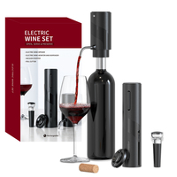 Popular Hot sell T0839 New Design 4-in-1 Lithium Rechargeable Electric Bottle Wine Opener Set, Wine Aerator Pourer,Foil Cutter,W