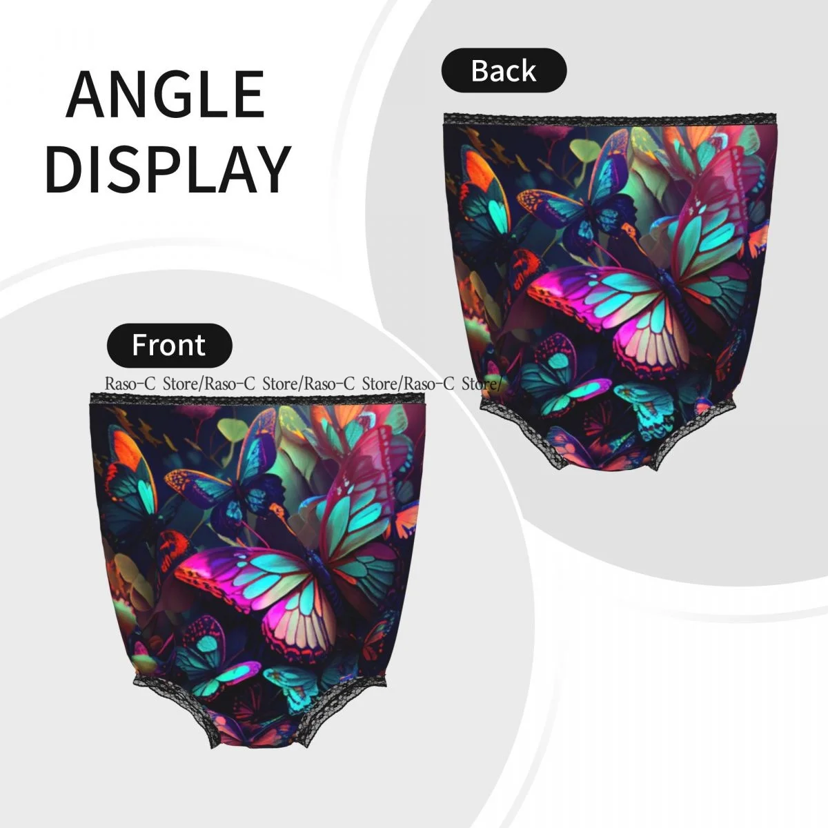 Funny Grandma Underwear Butterflies Illustration Casual Prank Presents
