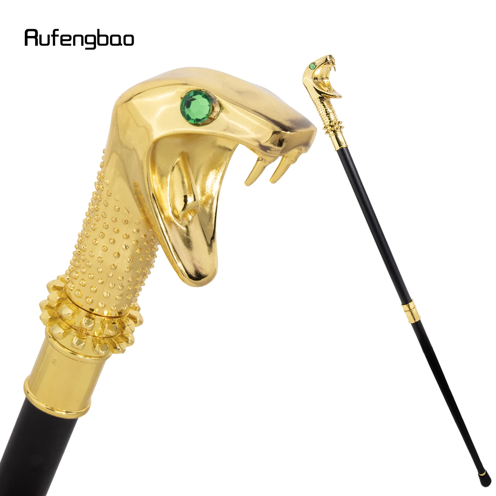 

Golden Luxury Snake Cobra Green Eyes Fashion Stick Party Decorative Walking Cane Knob Walking Stick 92cm Performance Stage Cane