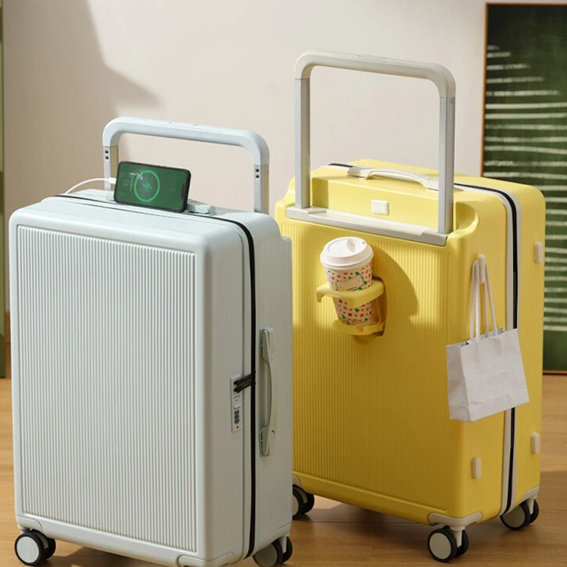 

New Wide Trolley Suitcase 20 inch Multifunctional Travel Boarding Box 26 inch Large Capacity Rolling Luggage Trolley Case
