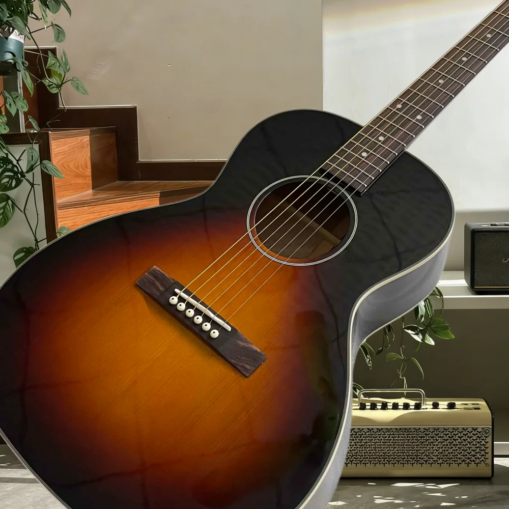 

Акустическая гитара Black Sunburst серии L00 с цельным корпусом, накладкой из черного дерева, 21 лад, нежный звук, классический стиль, бесплатная доставка
