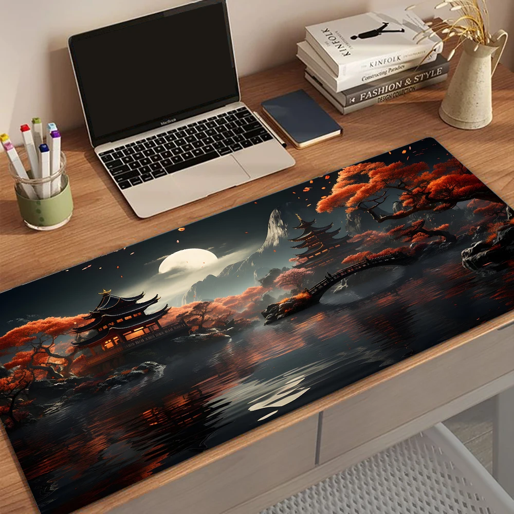 

Фантастический ночной вид, большой коврик для мыши в полнолуние, настольный коврик, игровой коврик, нескользящий прочный ковер для мыши, офисный ковер tapis souris