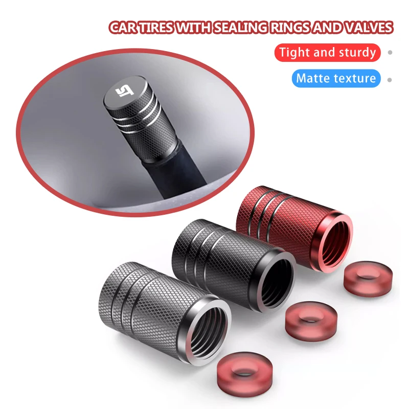 4Pcs Car Wheel Air Valve Dust Cap Metal Tire Valve Stem Cover For Ford ST Focus Fiesta Ranger Escort Falcon Flex S-MAX Kuga
