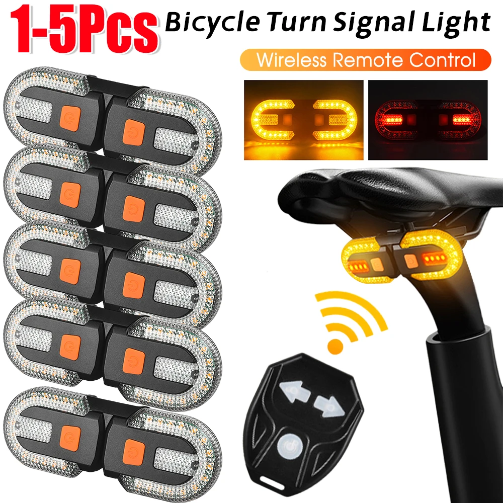

1-3PCS Bicycle Turn Signal Tail Light Warning Indicators Light Wireless Remote Control For Night Cycling Bicycle Accessories New